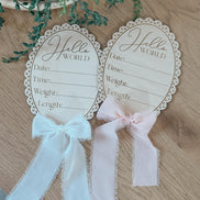 Lace hello world Birth Stat | baby milestone | monthly milestone | personalized baby sign | Birth announcement | baby shower | new baby lace