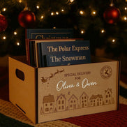 Personalized Christmas Eve Box  Special Delivery Keepsake | reusable crate | Santa Gift | North Pole | Book Shelf | Christmas Tree