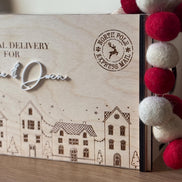 Personalized Christmas Eve Box  Special Delivery Keepsake | reusable crate | Santa Gift | North Pole | Book Shelf | Christmas Tree