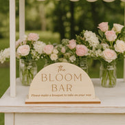 Wooden bloom bar Sign | bar sign | Shower Food Labels | Classic Modern Arched Buffet Sign | Wedding Buffet Signage | Wood bar Label | Floral