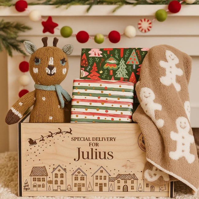 Personalized Christmas Eve Box  Special Delivery Keepsake | reusable crate | Santa Gift | North Pole | Book Shelf | Christmas Tree