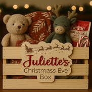 Personalized Christmas Eve Box Sign | Laser Cut Birch Wooden Plaque with 3D Acrylic Name | Custom Kids Holiday Keepsake Tag for Crate