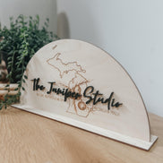 Custom Laser Engraved Logo Sign | Personalized Birch Display | Business Branding Sign with Optional 3D Acrylic Layer