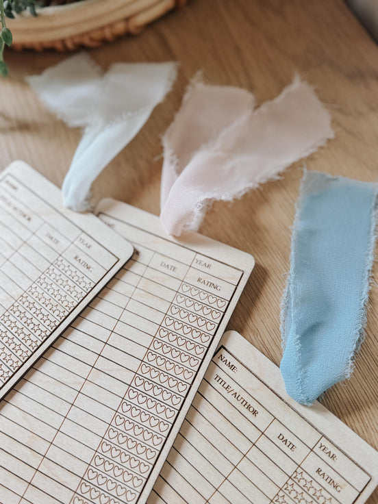 Birch Bookmark | Book Tracker | Reading Log with Ribbon | Gift for Book Lovers