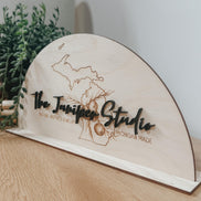 Custom Laser Engraved Logo Sign | Personalized Birch Display | Business Branding Sign with Optional 3D Acrylic Layer