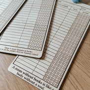 Birch Bookmark | Book Tracker | Reading Log with Ribbon | Gift for Book Lovers