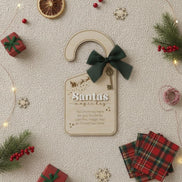 Santas Magic Key Door Hanger  No Chimney Key  Christmas Eve Tradition  Birch Wood Sign with Vintage Key  Santa Door Sign Keepsake