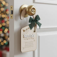 Santas Magic Key Door Hanger  No Chimney Key  Christmas Eve Tradition  Birch Wood Sign with Vintage Key  Santa Door Sign Keepsake