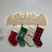 Stocking Holder | Merry Christmas | Custom Stocking display | Wood Stocking Sign | Fireplace | Christmas decor | Christmas village