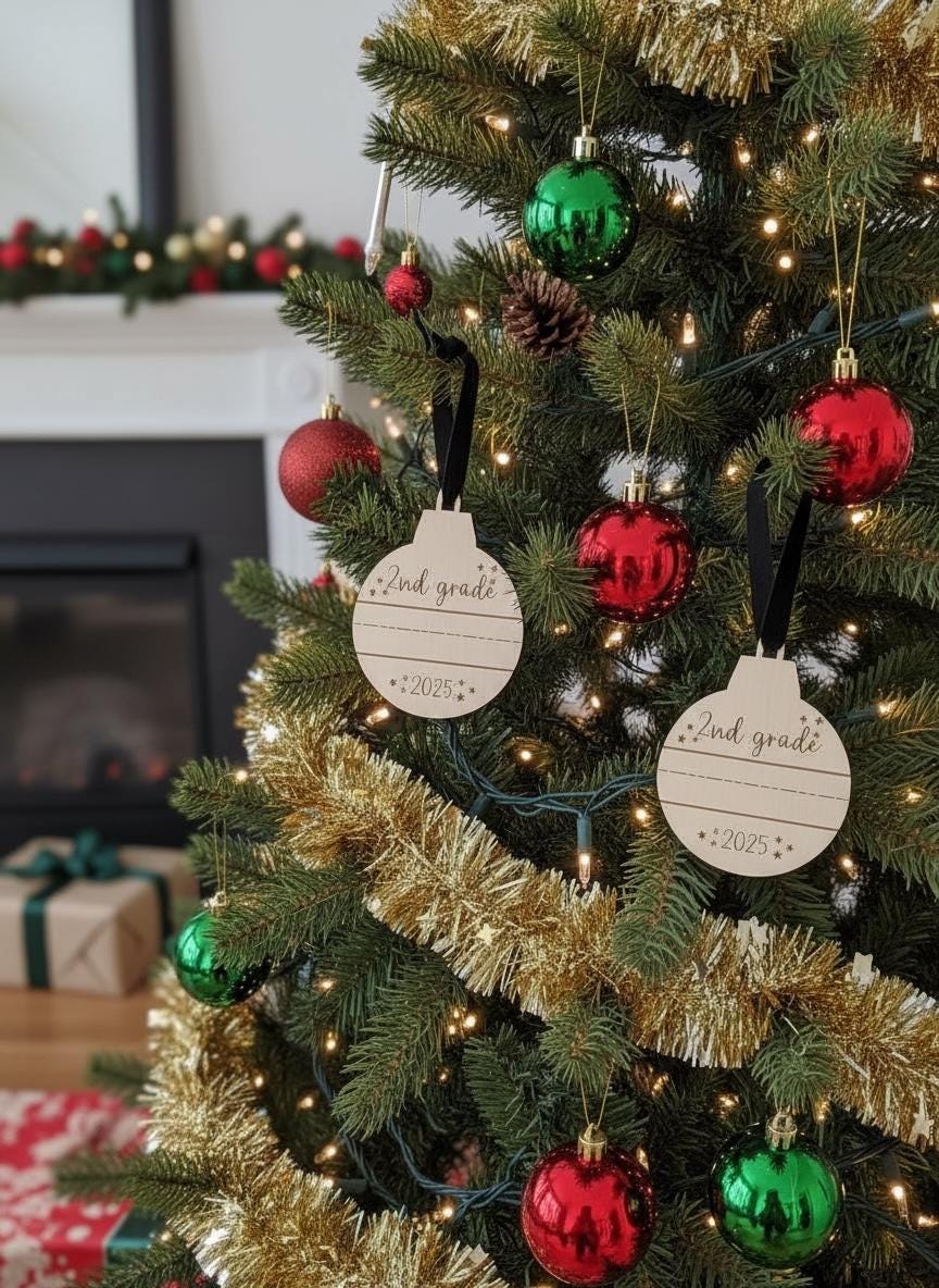Grade School Handwriting Ornaments SVG | Laser Cut File | Digital Download | Silhouette | Cricut | Crafting