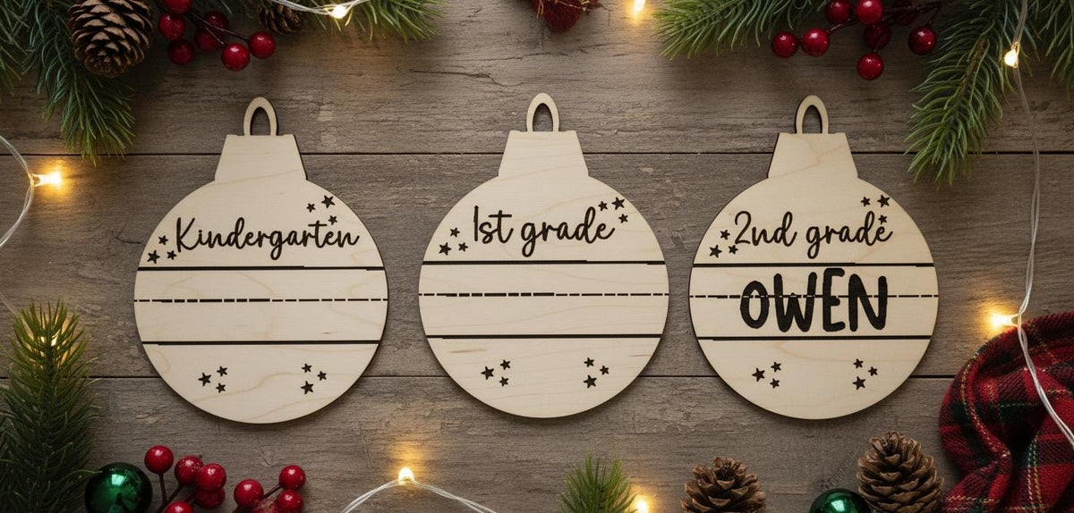 Grade School Handwriting Ornaments SVG | Laser Cut File | Digital Download | Silhouette | Cricut | Crafting