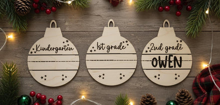 Grade School Handwriting Ornaments SVG | Laser Cut File | Digital Download | Silhouette | Cricut | Crafting