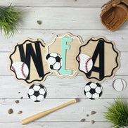 Custom Sports Bedroom Door Sign | Personalized Kids Room Decor | Baseball, Basketball, Soccer, Tennis & Volleyball