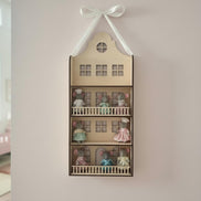 Wooden Dollhouse Wall Shelf  Laser Cut Birch House Shelf, Nursery Decor, Toy Display Shelf, Wall Hanging Doll House