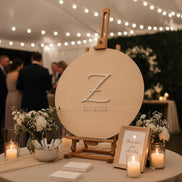 Personalized Wedding Guest Book Alternative | Round Birch Wood Sign with 3D Initial Last name Sign, wedding decor, wedding signs bride groom