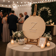 Personalized Wedding Guest Book Alternative | Round Birch Wood Sign with 3D Initial Last name Sign, wedding decor, wedding signs bride groom