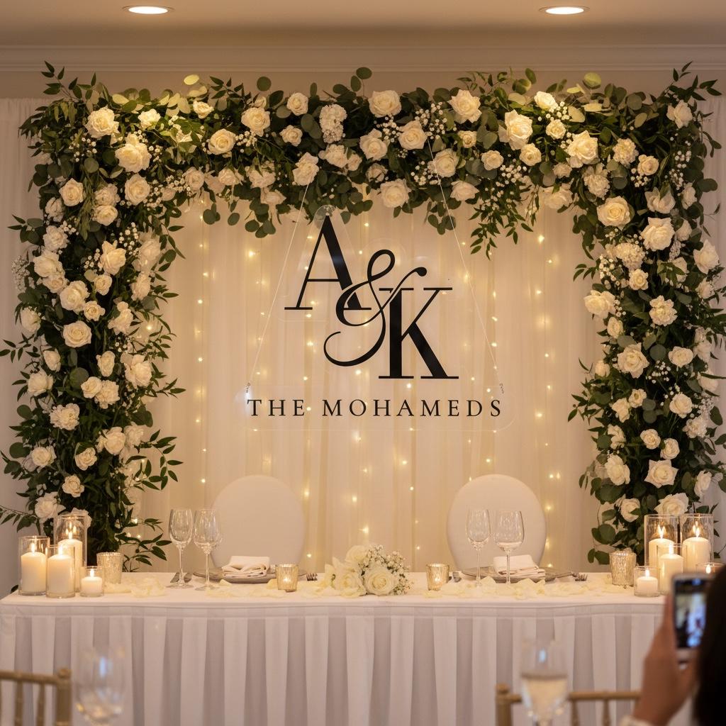 Personalized Acrylic Wedding Sign with 3D Initials | Custom Last Name/Initials Sign | Modern Clear Acrylic Wedding Decor | Engagement Gift