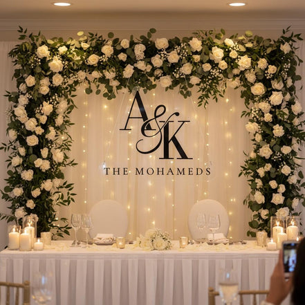 Personalized Acrylic Wedding Sign with 3D Initials | Custom Last Name/Initials Sign | Modern Clear Acrylic Wedding Decor | Engagement Gift