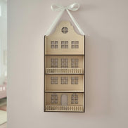 Wooden Dollhouse Wall Shelf  Laser Cut Birch House Shelf, Nursery Decor, Toy Display Shelf, Wall Hanging Doll House