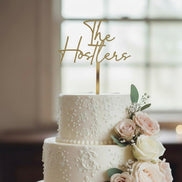 Personalized Wedding Cake Topper | Custom Last Name Cake Topper | Acrylic Cake Topper | Gold Silver White Black