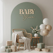 Baby in Bloom Sign | Baby Shower Welcome Sign | Wooden Baby Shower Decor | Floral Baby Shower Sign | Laser Cut Wood Baby Shower Backdrop |