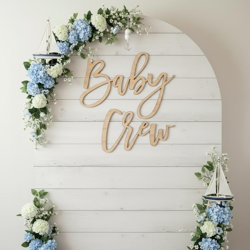 Baby Shower Welcome Sign | Custom Wooden Name Sign | Laser Cut Birch Baby Shower Decor | Arch Welcome Sign Name | Nursery Name Sign | Baby
