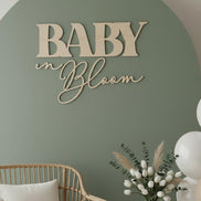 Baby in Bloom Sign | Baby Shower Welcome Sign | Wooden Baby Shower Decor | Floral Baby Shower Sign | Laser Cut Wood Baby Shower Backdrop |