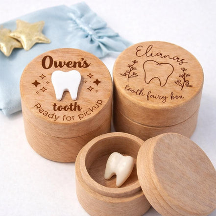 Personalized Tooth Fairy Box, Wooden Tooth Box with Custom Engraving, Kids Tooth Fairy Keepsake Box, Small Tooth Holder, Baby Tooth Box Gift