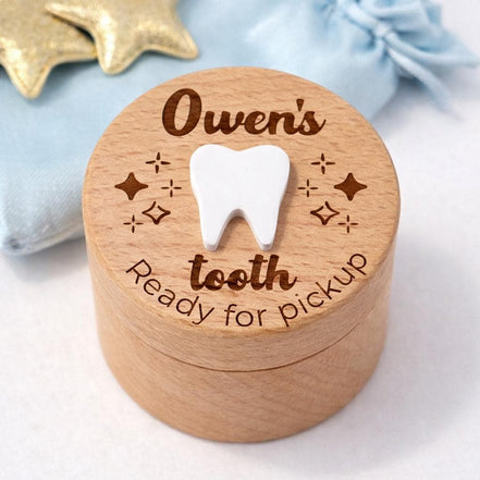 Personalized Tooth Fairy Box, Wooden Tooth Box with Custom Engraving, Kids Tooth Fairy Keepsake Box, Small Tooth Holder, Baby Tooth Box Gift