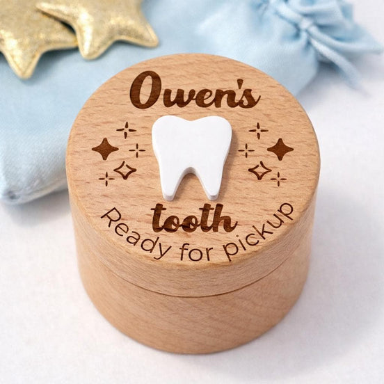 Personalized Tooth Fairy Box, Wooden Tooth Box with Custom Engraving, Kids Tooth Fairy Keepsake Box, Small Tooth Holder, Baby Tooth Box Gift