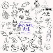 Summer SVG Bundle 100 Designs in 1 ZIP | Beach svg Files for Cricut Silhouette | Laser Engraving SVG | Ocean Nautical Cut Files