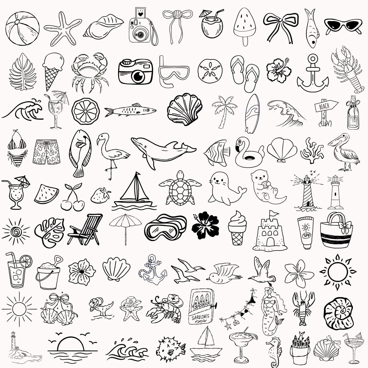 Summer SVG Bundle 100 Designs in 1 ZIP | Beach svg Files for Cricut Silhouette | Laser Engraving SVG | Ocean Nautical Cut Files