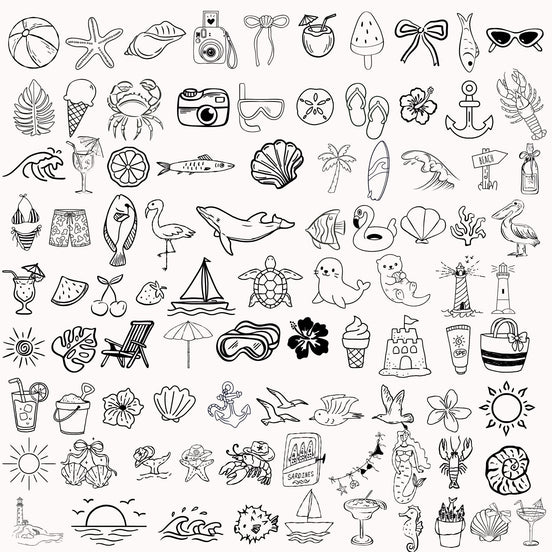 Summer SVG Bundle 100 Designs in 1 ZIP | Beach svg Files for Cricut Silhouette | Laser Engraving SVG | Ocean Nautical Cut Files