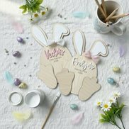Personalized Baby First Easter Footprint Sign | Custom Bunny Footprint Keepsake | Newborn Easter Decor | Baby Footprint Plaque | Nursery