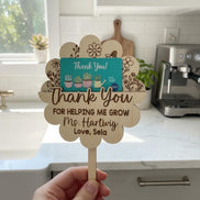 Personalized Teacher Gift Plant Stake, Gift Card Holder, Thank You Teacher Gift, End of Year Gift, Mothers Day Plant Pick, Custom Name Wood