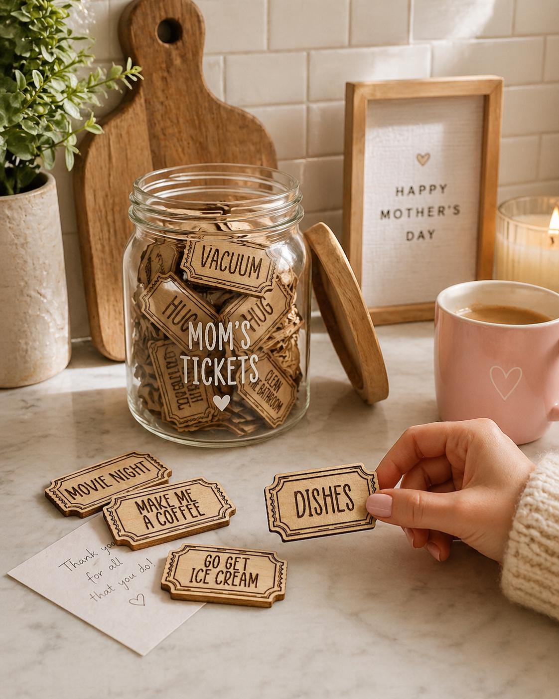 Mothers Day Coupon Tickets SVG | Mom Coupon Book | Chore & Date Night Tickets | Laser Cut File | Cricut SVG | Glowforge | Printable Coupons