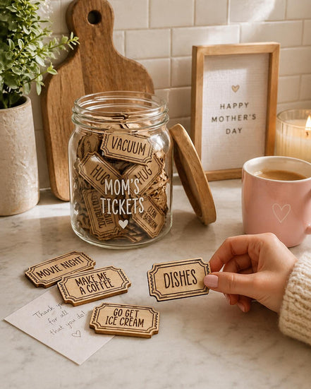 Mothers Day Coupon Tickets SVG | Mom Coupon Book | Chore & Date Night Tickets | Laser Cut File | Cricut SVG | Glowforge | Printable Coupons