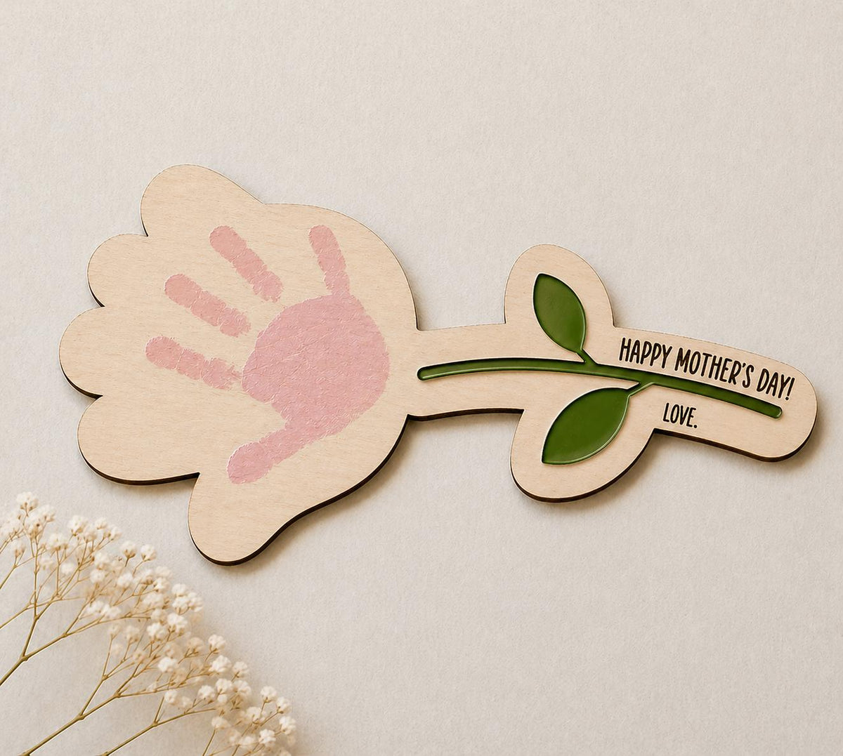 Mothers Day Handprint Flower SVG Bundle | 2 Flower Styles + Blank Hand | Kids Handprint Craft | Laser Cut File | Cricut SVG | Glowforge Mom