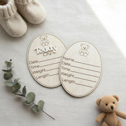 Wooden Baby Birth Announcement Sign | Teddy Bear Nursery Decor | Custom Newborn Stats Plaque | Acrylic Name Sign