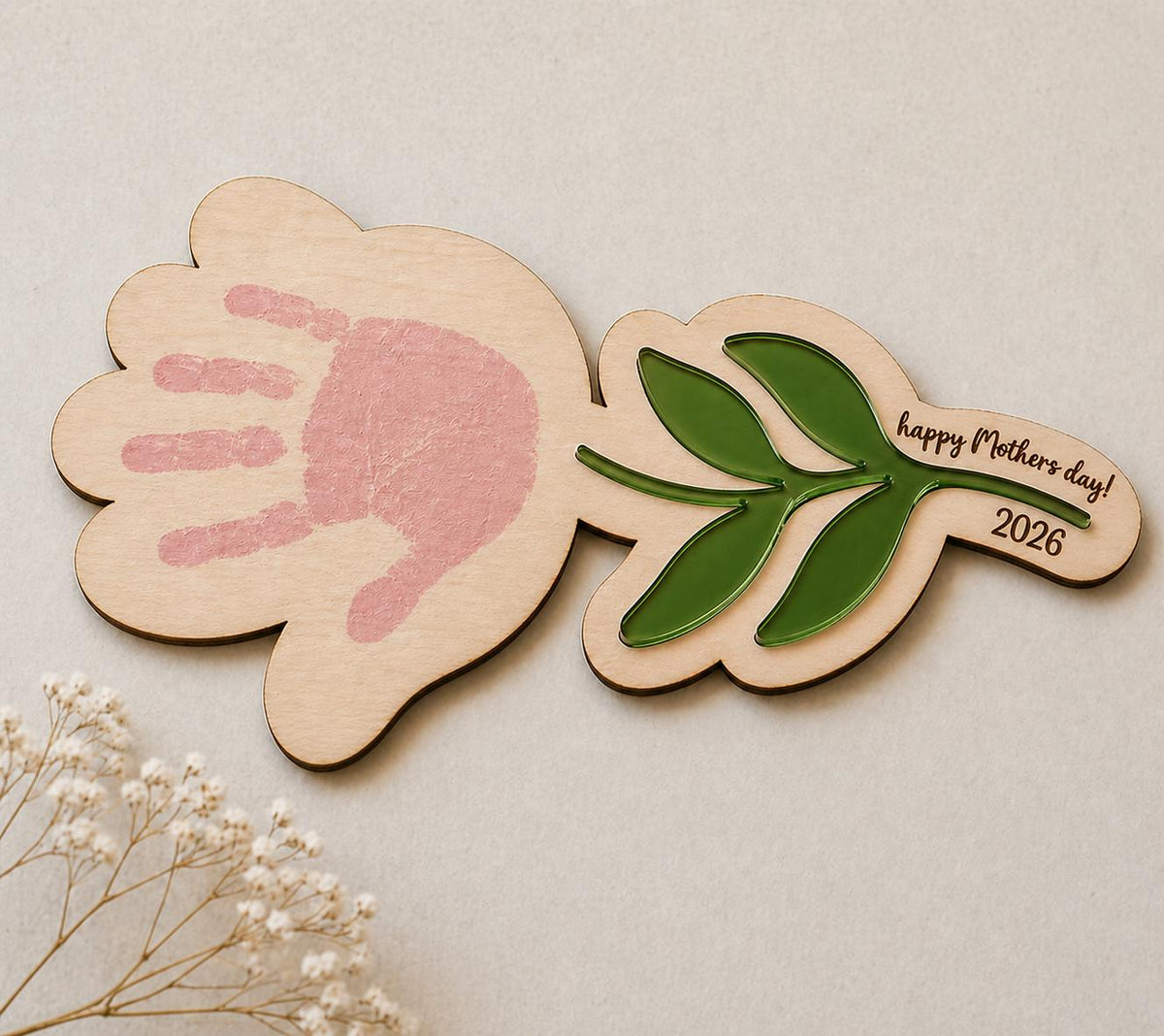 Mothers Day Handprint Flower SVG Bundle | 2 Flower Styles + Blank Hand | Kids Handprint Craft | Laser Cut File | Cricut SVG | Glowforge Mom