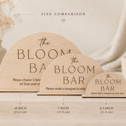 Wooden bloom bar Sign | bar sign | Shower Food Labels | Classic Modern Arched Buffet Sign | Wedding Buffet Signage | Wood bar Label | Floral