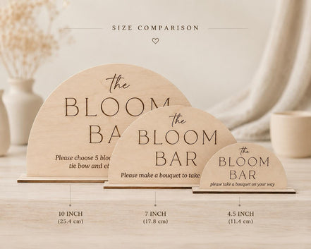 Wooden bloom bar Sign | bar sign | Shower Food Labels | Classic Modern Arched Buffet Sign | Wedding Buffet Signage | Wood bar Label | Floral