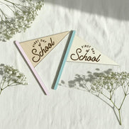 First Last Day School Pennant Flag, Double Sided Photo Prop, Kindergarten Milestone Sign