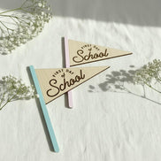 First Last Day School Pennant Flag, Double Sided Photo Prop, Kindergarten Milestone Sign