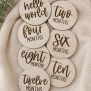 Baby Milestone Discs, Monthly Milestone Signs, Wooden Baby Month Markers, Newborn Photo Props, Hello World Baby Announcement