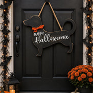 Happy Halloweenie Dachshund | Dachshund Sign | Halloween Sign | Dog Sign | Fromt Door Sign | Wiener Dog Sign | Halloweenie | Dog Mom
