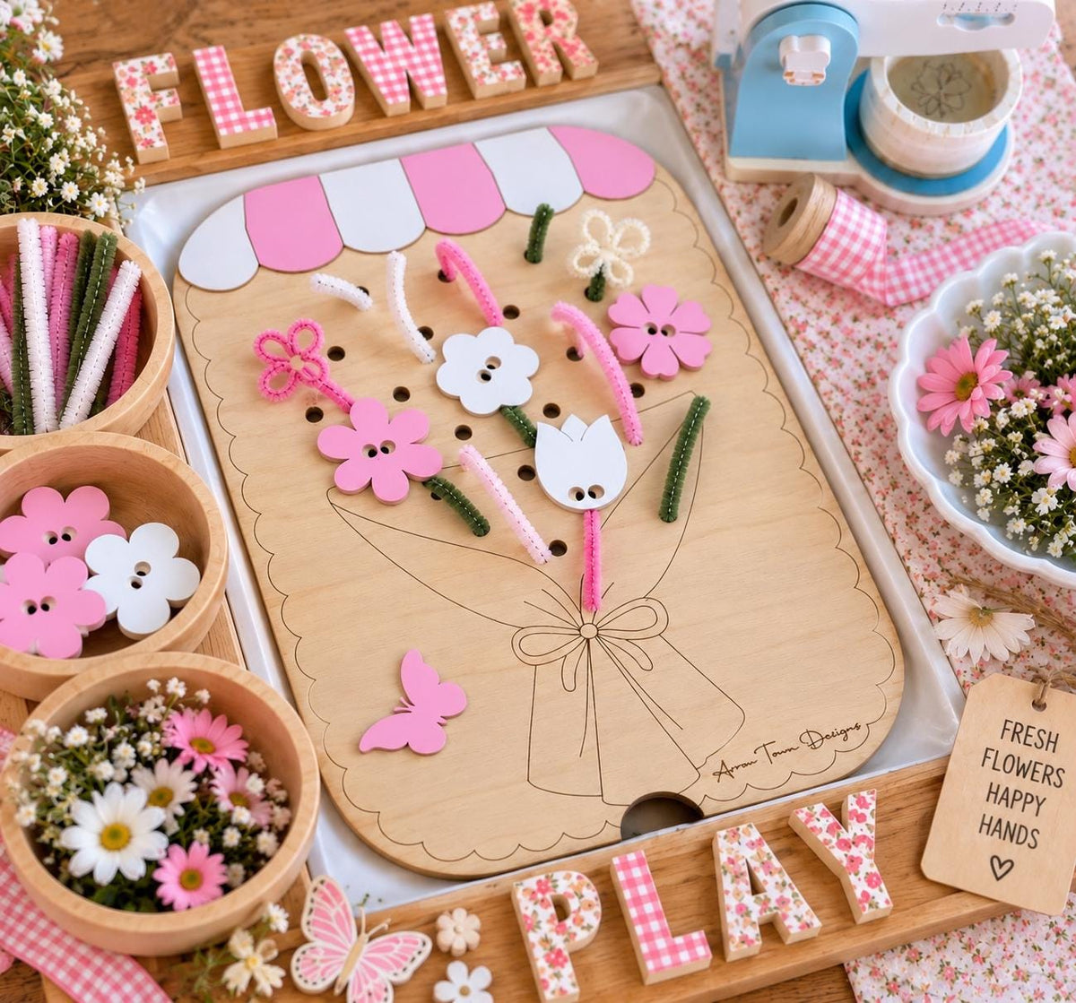 Flower Sensory Bin Insert for IKEA Trofast, FLISAT Table Insert, Montessori Flower Activity, Spring Sensory Play, Fine Motor Toy