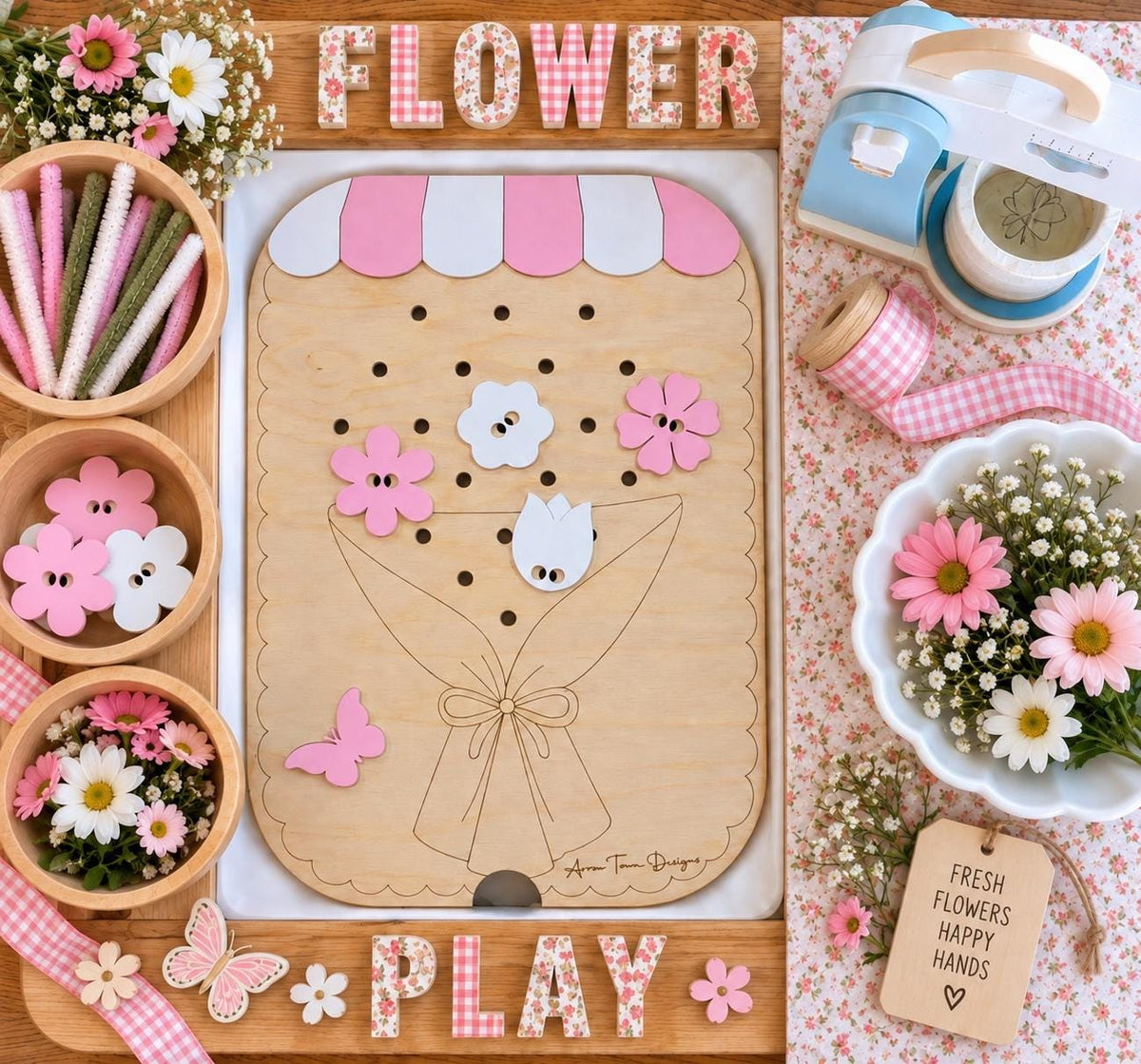 Flower Sensory Bin Insert for IKEA Trofast, FLISAT Table Insert, Montessori Flower Activity, Spring Sensory Play, Fine Motor Toy