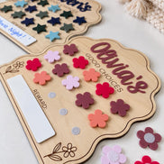 Personalized Kids Reward Chart, Wooden Behavior Chart with Stars or Flowers, Good Choices Chart