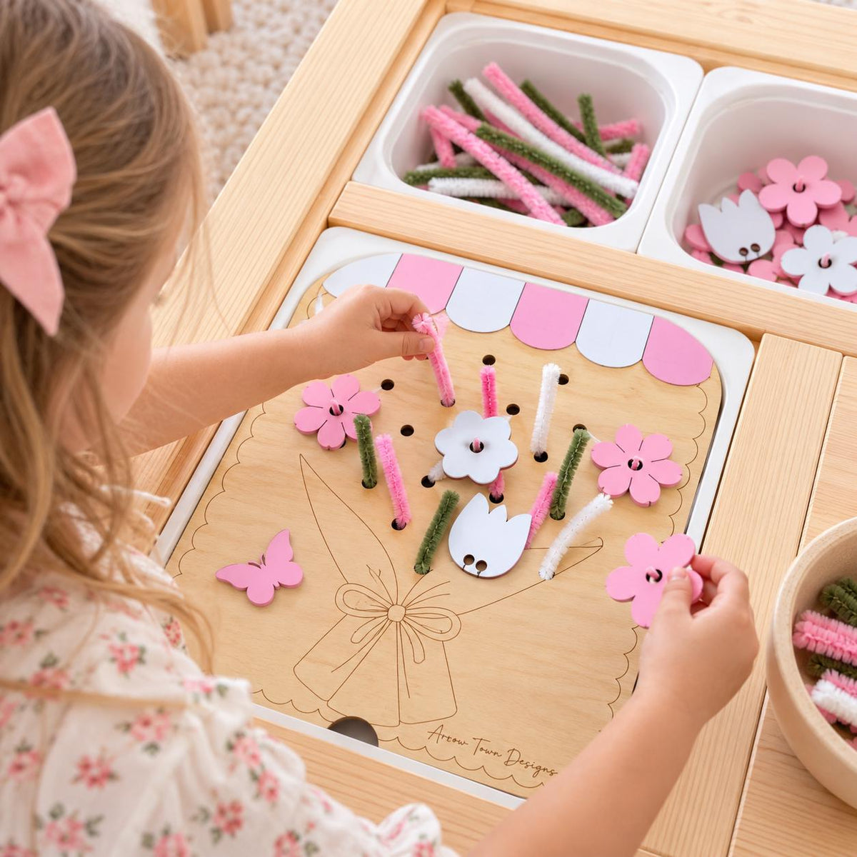 Flower Sensory Bin Insert for IKEA Trofast, FLISAT Table Insert, Montessori Flower Activity, Spring Sensory Play, Fine Motor Toy